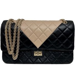 New Chanel Reissue Classic Two Tone 255 Double Flap Shoulder Bag